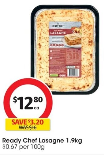 Coles Ready Chef Lasagne 1.9kg offer