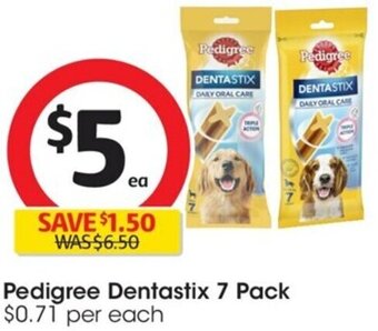 Coles Pedigree Dentastix 7 Pack offer