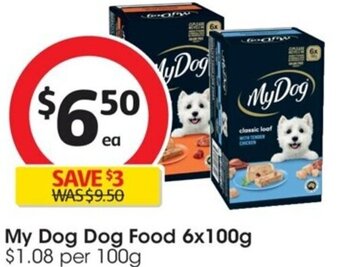 Coles My Dog Dog Food 6x100g offer