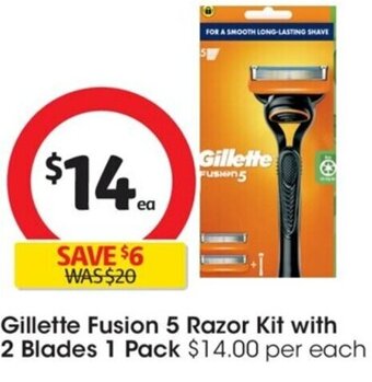 Coles Gillette Fusion 5 Razor Kit with 2 Blades 1 Pack offer