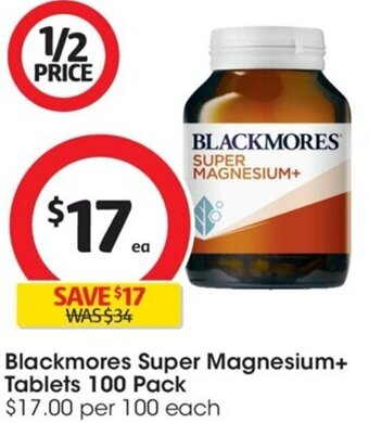 Coles Blackmores Super Magnesium+ Tablets 100 Pack offer