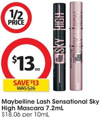 Coles Maybelline Lash Sensational Sky High Mascara 7.2mL offer