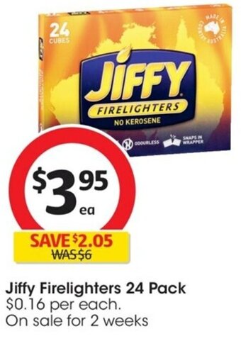 Coles Jiffy Firelighters 24 Pack offer