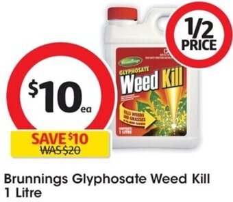 Coles Brunnings Glyphosate Weed Kill 1 Litre offer