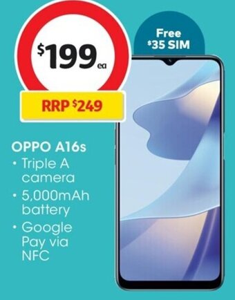 Coles OPPO A16s offer
