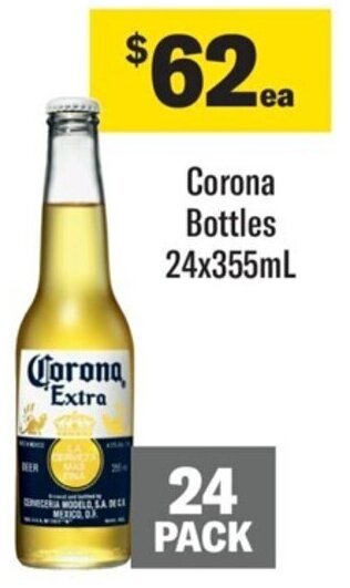 Coles Corona Bottles 24x355mL offer
