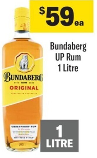 Coles Bundaberg UP Rum 1 Litre offer