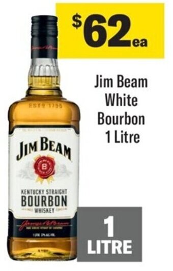 Coles Jim Beam White Bourbon 1 Litre offer