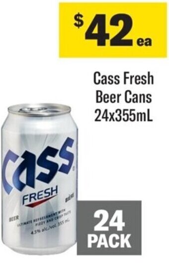 Coles Cass Fresh Beer Cans 24x355mL offer