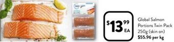 Foodworks Global Salmon Portions Twin Pack 250g offer