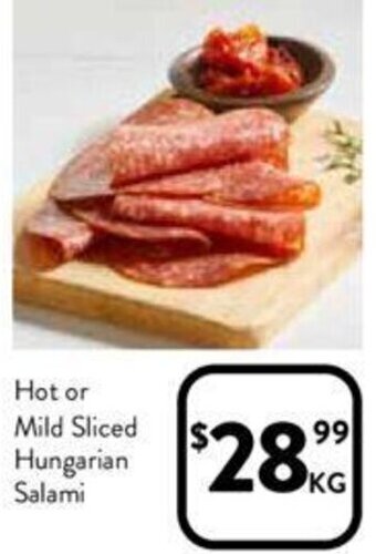 Foodworks Hot or Mild Sliced Hungarian Salami offer