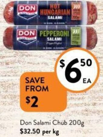 Foodworks Don Salami Chub 200g offer