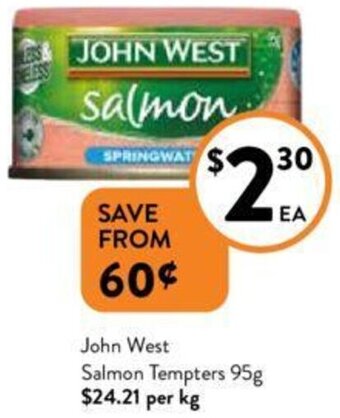 Foodworks John West Salmon Tempters 95g offer