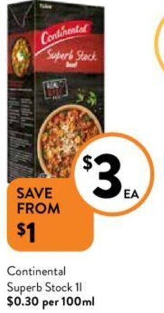 Foodworks Continental Superb Stock 1L offer