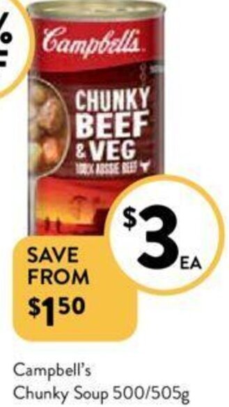 Foodworks Campbell's Chunky Soup 500/505g offer