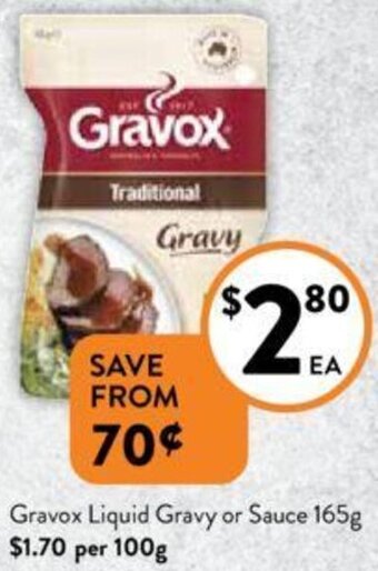 Foodworks Gravox Liquid Gravy or Sauce 165g offer