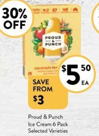 Foodworks Proud & Punch Ice Cream 6 Pack Selected Varieties offer