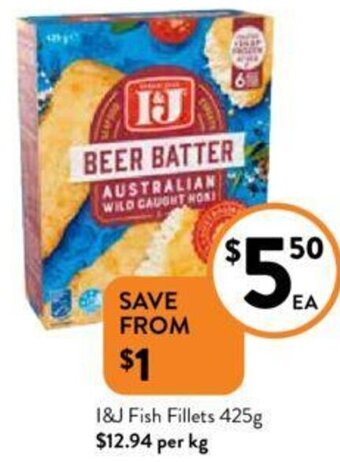 Foodworks 1&J Fish Fillets 425g offer
