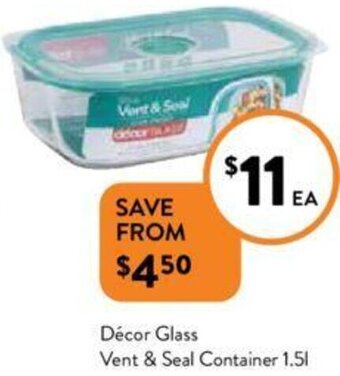 Décor Glass Vent & Seal Container 1.5L