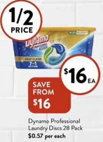 Foodworks Dynamo Professional Laundry Discs 28 Pack offer