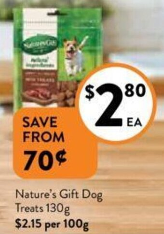 Foodworks Nature's Gift Dog Treats 130g offer