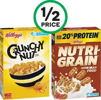 Kelloggu2019s Nutri-Grain 290g or Crunchy Nut Corn Flakes 380g