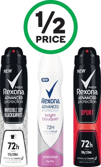 Woolworths Rexona Advanced Aerosol Deodorant 220ml offer