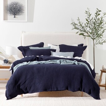 Chunky waffle navy quilt cover set by m.u.s.e