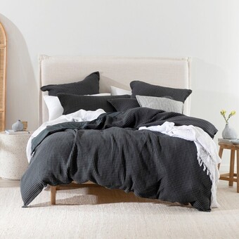 Pillow Talk Chunky waffle charcoal quilt cover set by m.u.s.e offer