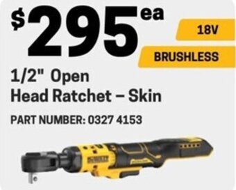 DEWALT 1/2" Open Head Ratchet - Skin