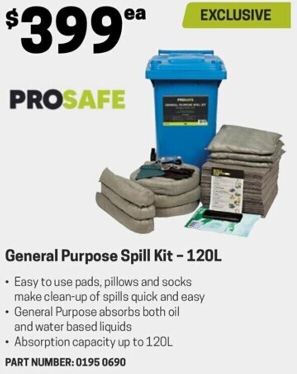 General Purpose Spill Kit 120L offer at Blackwoods