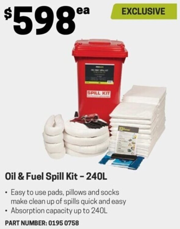 Oil & Fuel Spill Kit 240L offer at Blackwoods