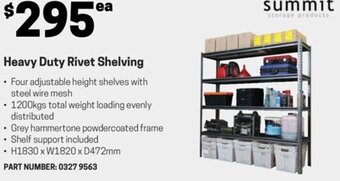 Heavy Duty Rivet Shelving