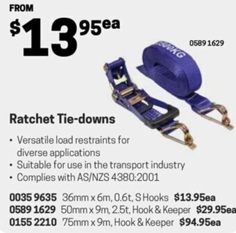 Blackwoods Ratchet Tie-downs offer