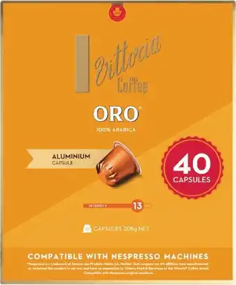 Woolworths Vittoria Nespresso Compatible Coffee Capsules Pk 40 offer