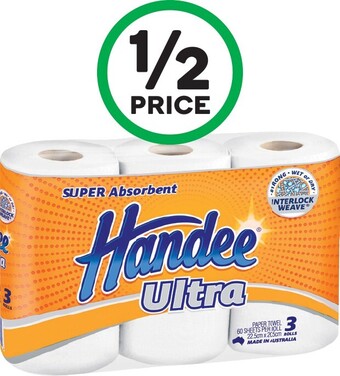 Woolworths Handee Paper Towel Pk 3 offer