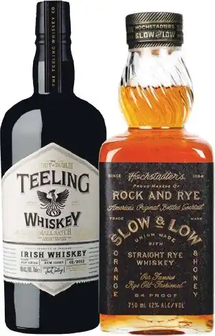 Teeling Small Batch Irish Whiskey 700ml OR Hochstadteru2019s Slow & Low Rye Whiskey 750ml