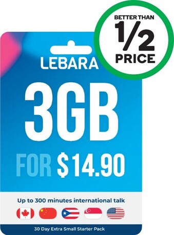 Woolworths Lebara $14.90 Starter Pack~ offer