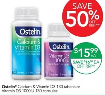 Terry White Ostelin Calcium & Vitamin D3 130 tablets or Vitamin D3 1000IU 130 capsule130 Capsules 1-a-day offer