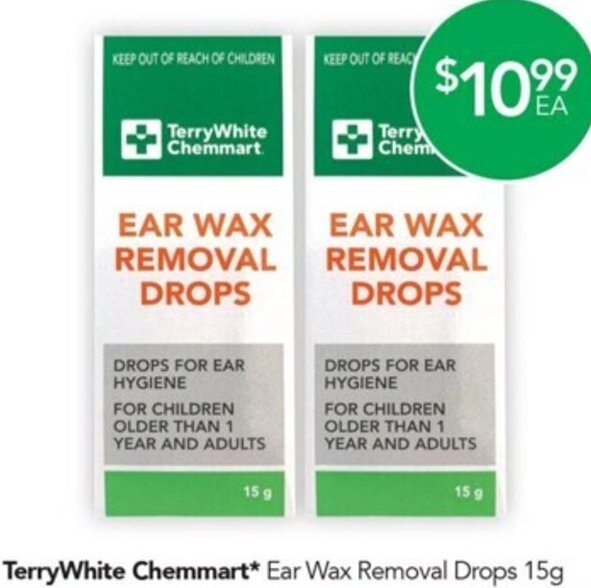 TerryWhite Chemmart* Ear Wax Removal Drops 15g offer at Terry White