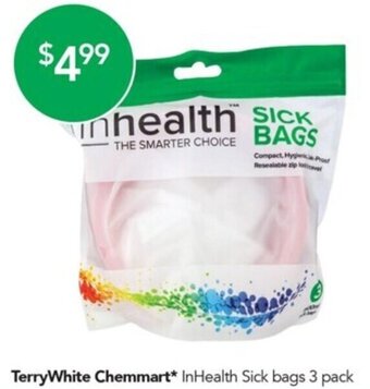 Terry White TerryWhite Chemmart InHealth Sick bags 3 pack offer