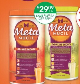 Terry White Metamucil Powder Smooth Orange or Lemon Lime 114 doses offer