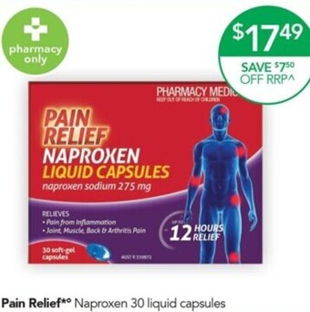Terry White Pain Relief Naproxen 30 liquid capsules offer