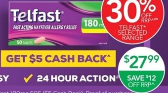 Terry White Telfast 180mg 50 Tablets offer