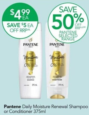 Terry White Pantene Daily Moisture Renewal Shampoo or Conditioner 375ml offer