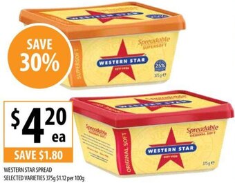 Supabarn WESTERN STAR SPREAD SELECTED VARIETIES 375g offer