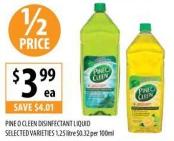 Supabarn PINE O CLEEN DISINFECTANT LIQUID SELECTED VARIETIES 1.25 litre offer