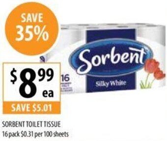 Supabarn SORBENT TOILET TISSUE 16 pack offer