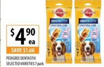 Supabarn PEDIGREE DENTASTIX SELECTED VARIETIES 7 pack offer