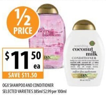 Supabarn OGX SHAMPOO AND CONDITIONER SELECTED VARIETIES 385ml offer